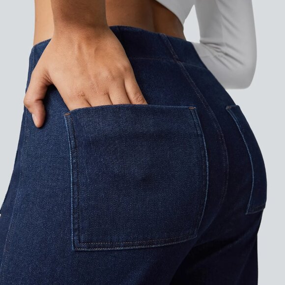 Halara Flex™ High Waisted Pockets Washed Casual Wide Leg Jeans - Picture 4 of 4